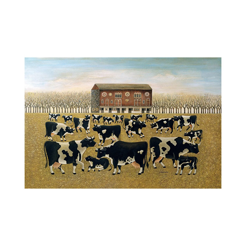 Cows Cows Cows by Lowell Herrero - Wrapped Canvas Painting, 66.04 cm H x 45.72 cm W x 1.91 cm D