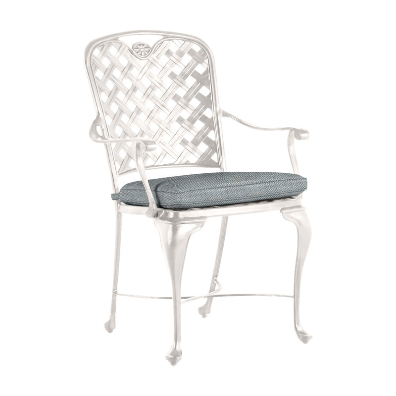 Provance Patio Dining Armchair with Cushion, Chalk, Bali Pearl, Welt