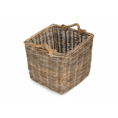 Angie Rattan Log Carrier Basket