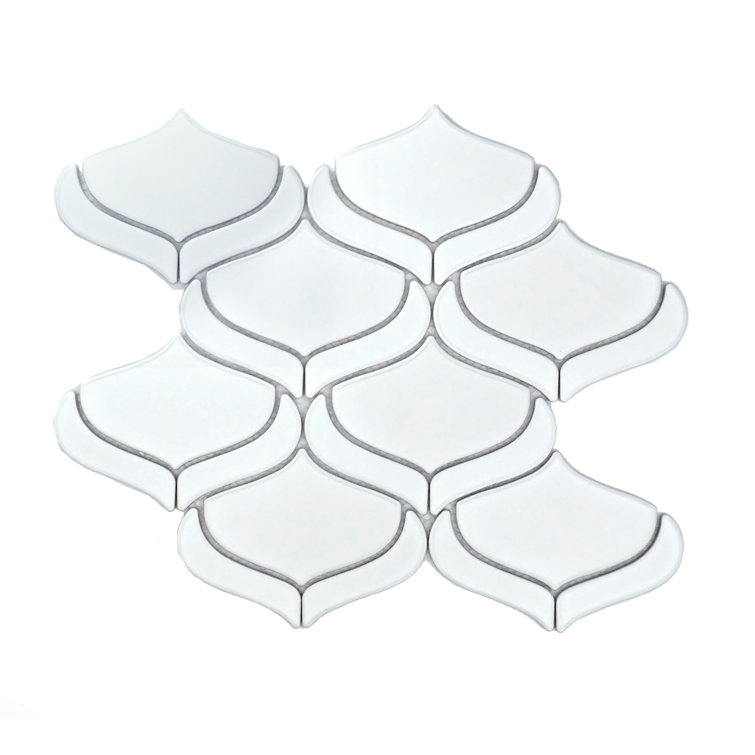 Mythos™ 11" x 12" Ceramic Arabesque Mosaic Tile
