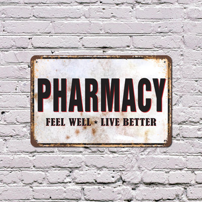 Pharmacy Street 8 Inch x 12 Inch Plastic Sign