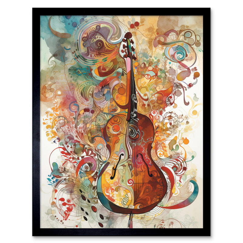Sensory Sonata Violin Music Note Synesthesia Shapes And Colours - Single Picture Frame Print