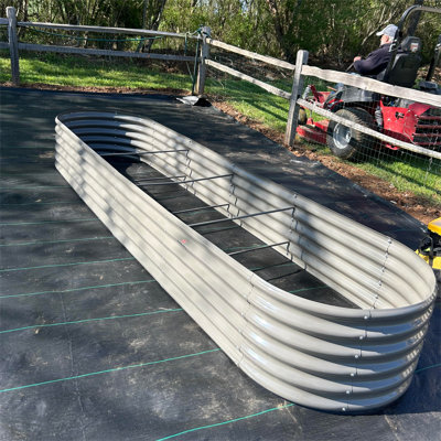 12x3x1.5ft Galvanized Steel Raised Garden Bed Gray_Ultra Long Planter