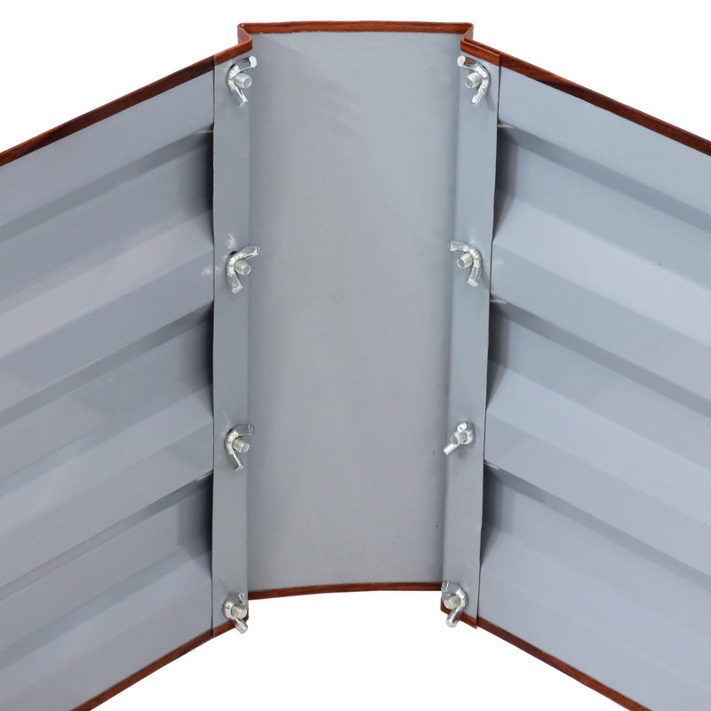 Lit de jardin surélevé en acier galvanisé en forme de L Katherynn - 59,5 po x 59,5 po x 11,75 po - grain de bois