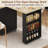 Rolling Mobile Kitchen Island With 360° Swivel Table, Kitchen Rolling Island Cart With Trash Cabinet, Power Outlet, 3-Tier Spice Rack, Mobile Island Table For Kitchen, Black-1627545546