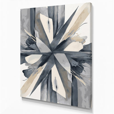Abstrait aquarelle 89, art mural sur toile grise