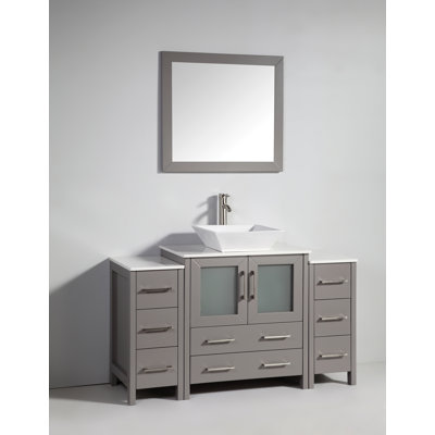  54" Single Bathroom Vanity Set with Mirror