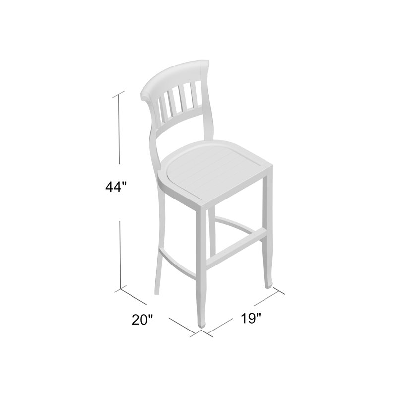 Amsterdam Outdoor Teak Bar Stool, 29.5"