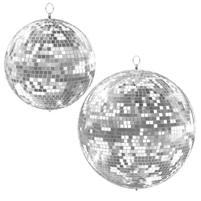 16 Inch & 20 Inch Large Hanging Mirror Ball for Disco Party Decor 2Pack