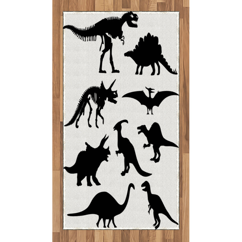 Dinosaur High Density Long Fiber Poly Threads Decorative Area Rug Carpet, Rectangle 2'7" x 5'