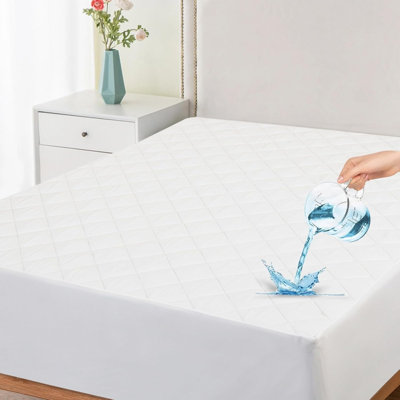 Housse de protection pour matelas simple - Housse de matelas imperméable - Pochette profonde ajustée jusqu'à 18 pouces - Protège-matelas matelassé - Housse de lit douce, respirante et silencieuse