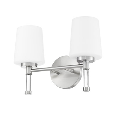 Meuble-lavabo 2 lumières Henri 14 po Nickel brossé