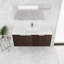 Armoire de salle de bain 48 po avec lavabo en résine, portes à fermeture douce, conception à fixation flottante