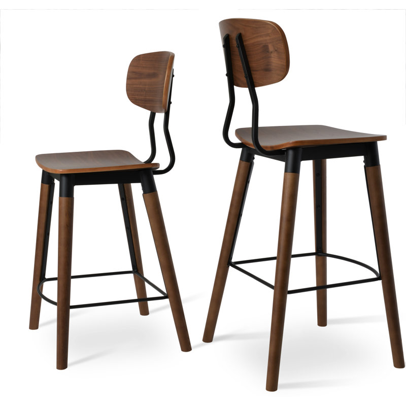 Esedra Bar & Counter Stool, Walnut, Counter Stool (26" Seat Height)