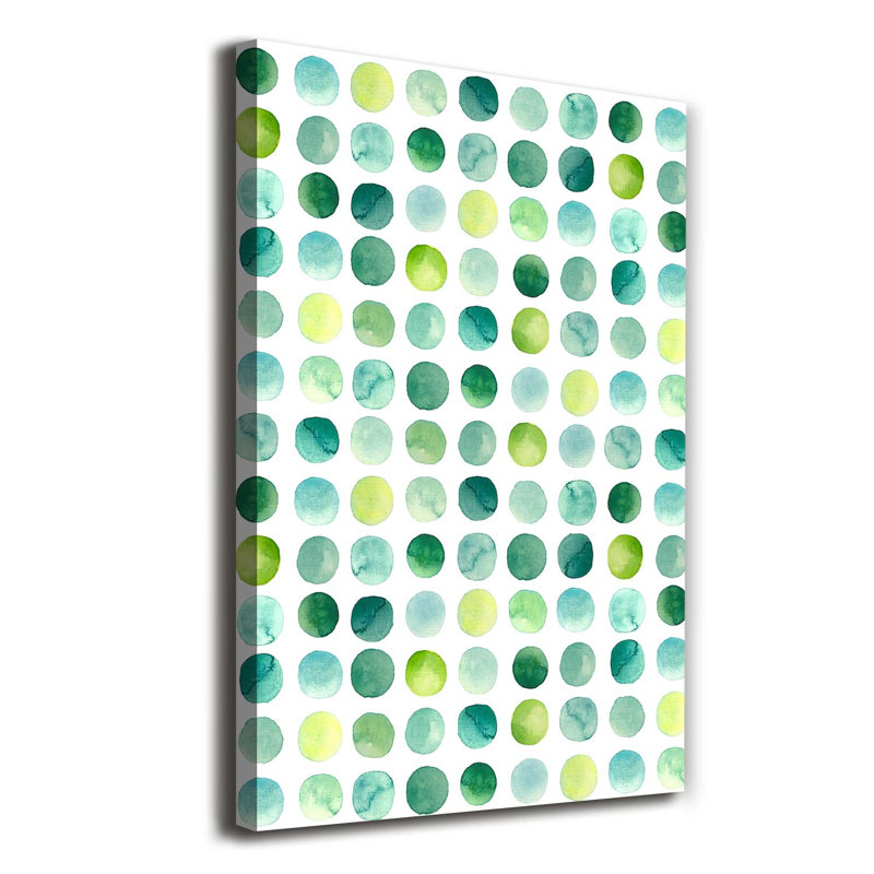 Green Dots - Wrapped Canvas Print