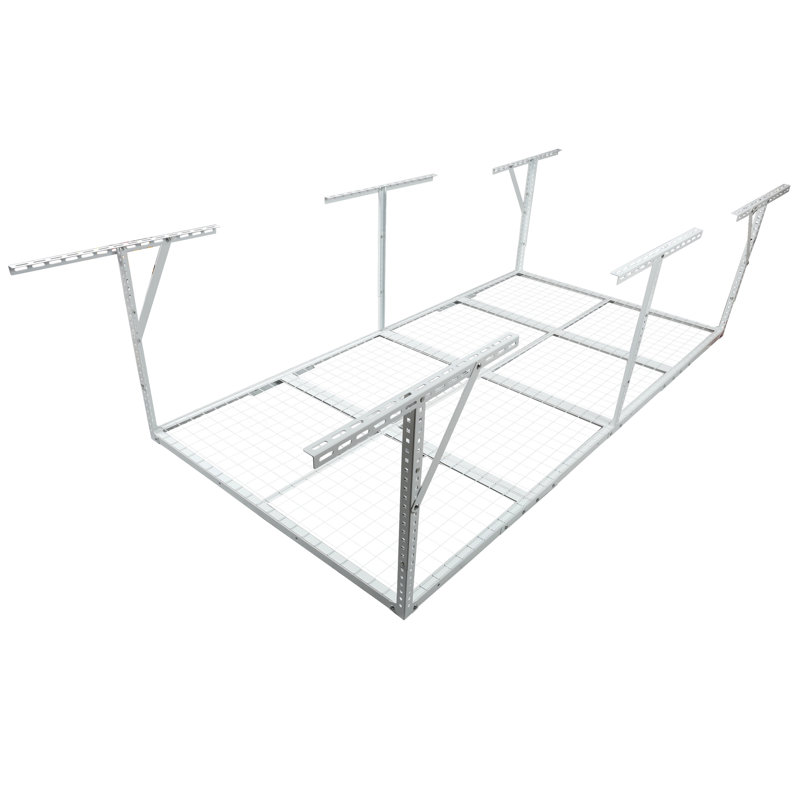 Support de garage blanc en métal 4 x 8 pi, 600 lb Capacité de charge, de 22 po à 40 po, pour un rangement vertical vertical d'outils
