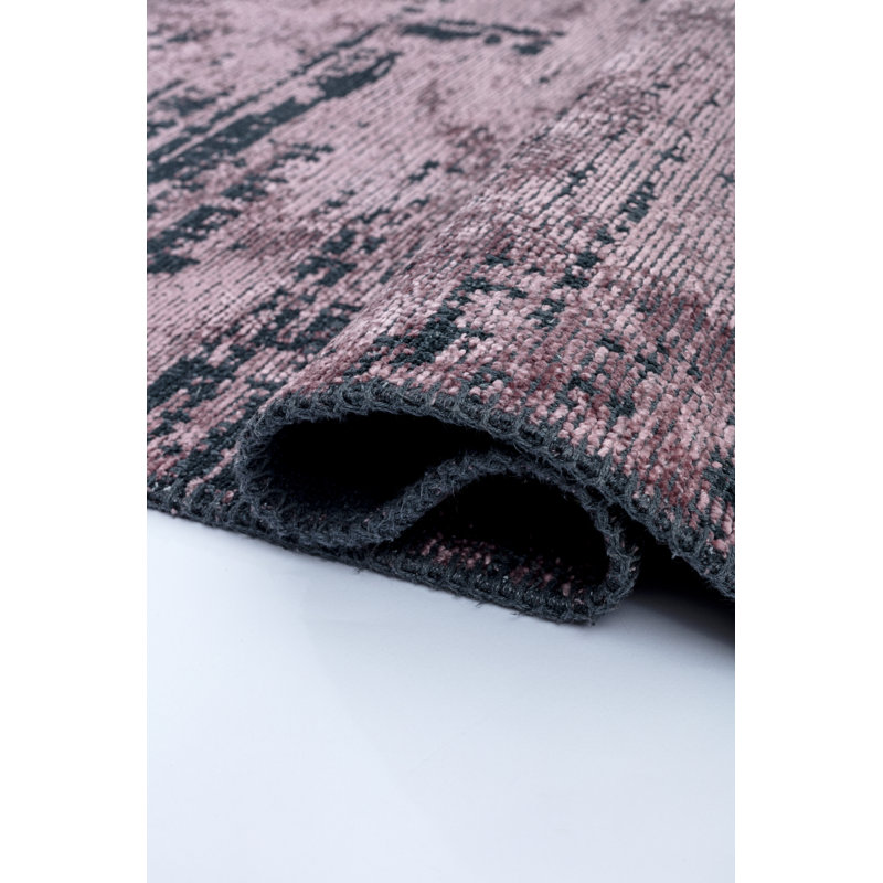 Lilac/Pink/Black Abstract Luxury Area Rug, Rectangle 7'10" x 11'2"
