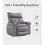 Fauteuil inclinable manuel pivotant en polyuréthane de 41,7 po de largeur avec coussin d'éponge épais-313979947