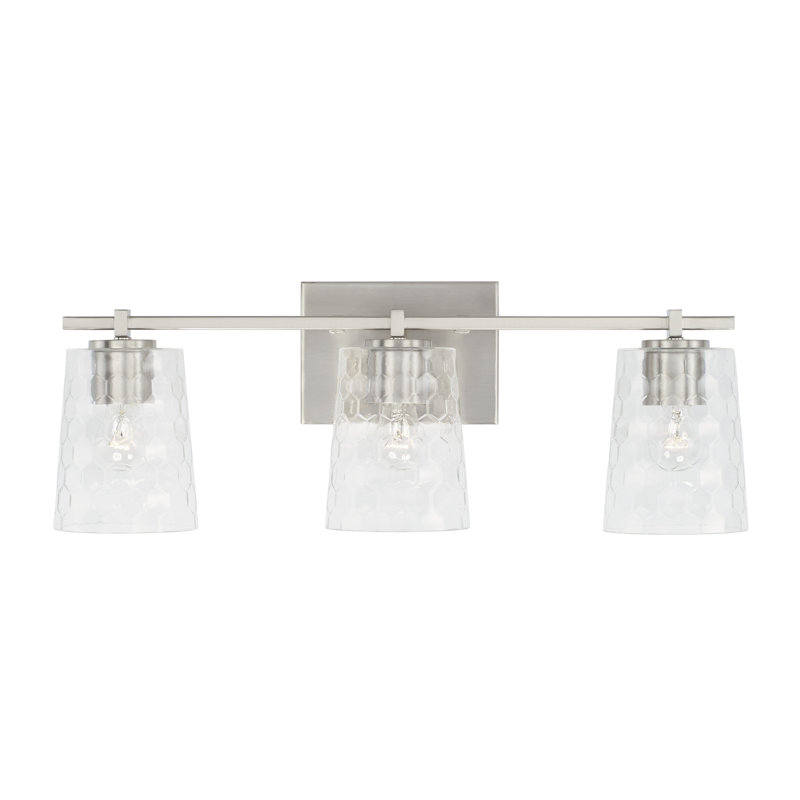 Éclairage de salle de bain à intensité variable 3 lumières Burke, Nickel brossé