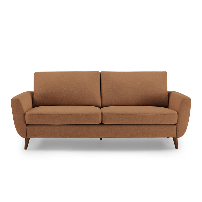 Smiling 215.9Cm Flared Arms Sofa, Rust Linen Blend