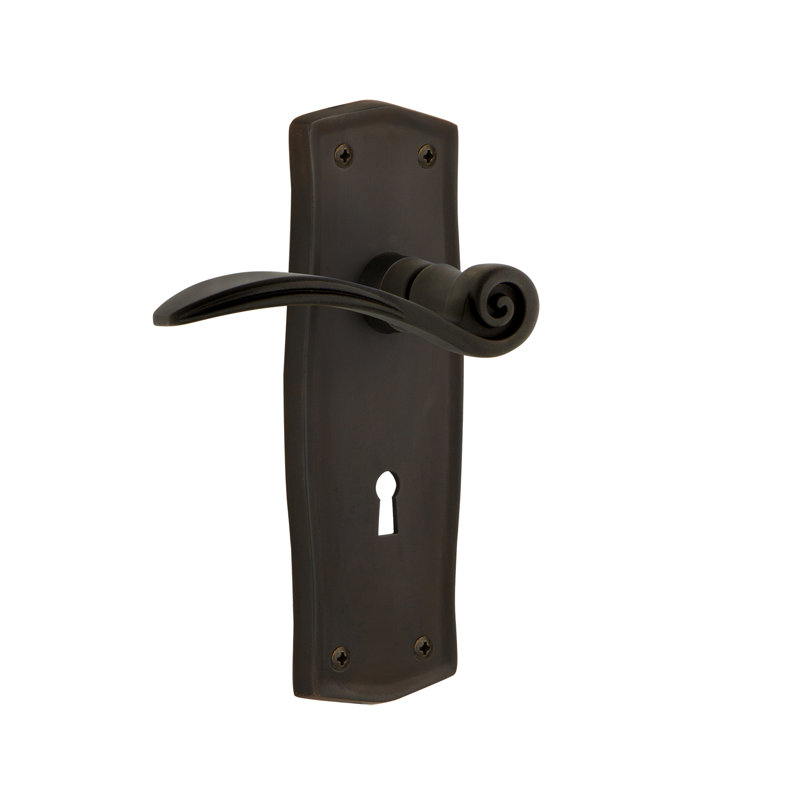 Prairie Plate Privacy (Bed & Bath) with Decorative Keyhole and Swan Lever, 2.375", Oil-Rubbed Bronze