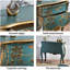 Console rectangulaire en bois manufacturé bleu massif-557080034