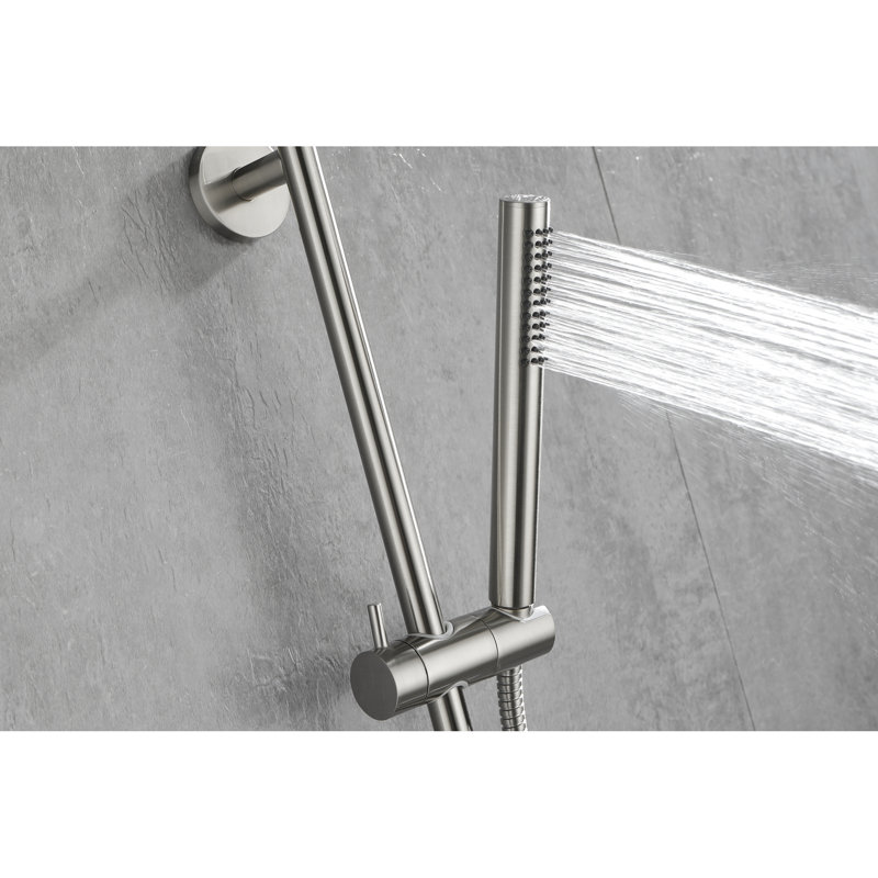 Height Adjustable Handheld Shower With 28 - Inch Slide Bar And 59 Hose, Stainless Steel, Multiple Spray Choices For Diverse Applications Hose Bar, Modifiable Feature, Steel Material, Options