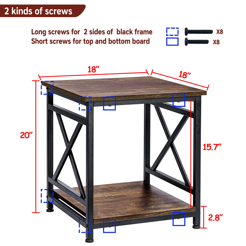 Table d'appoint, brun rustique