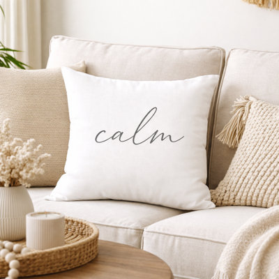 Indoor / Outdoor White Square Cushion Cover