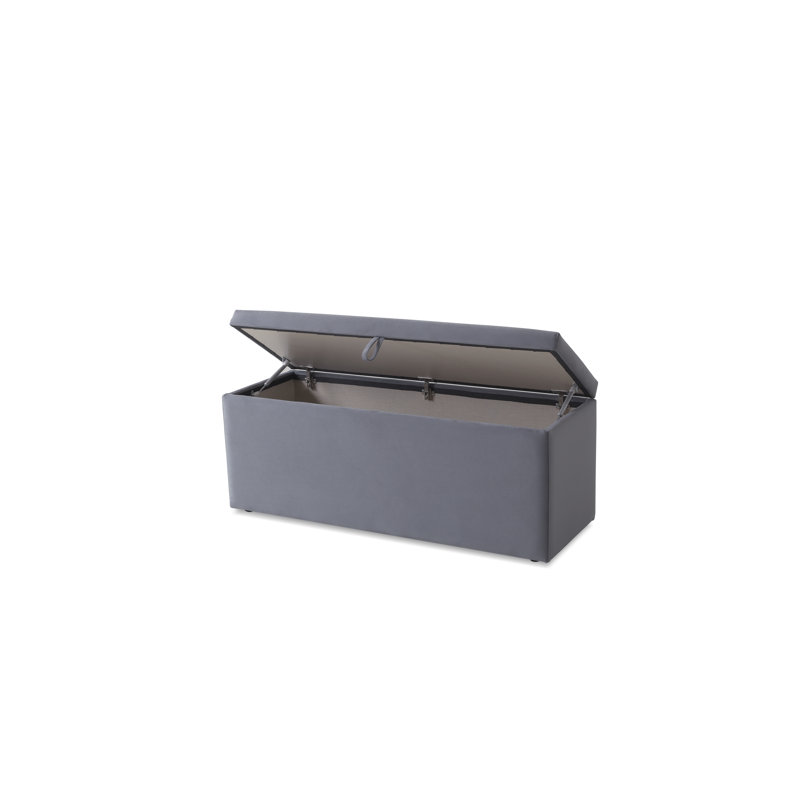 120cm Wide Rectangle Ottoman with Storage, Grey