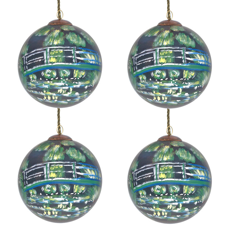 4'' Handmade Glass Ball Ornament