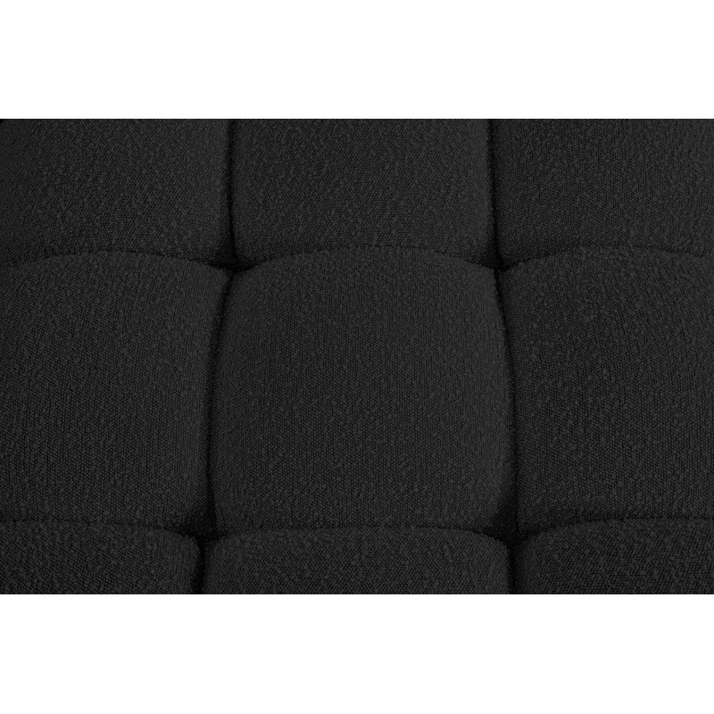 Ames 102" Upholstered Sectional, Black Boucle Fabric