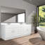 Meuble-lavabo 73 po avec plateau Searle Concord, bois massif, prêt à assembler, blanc