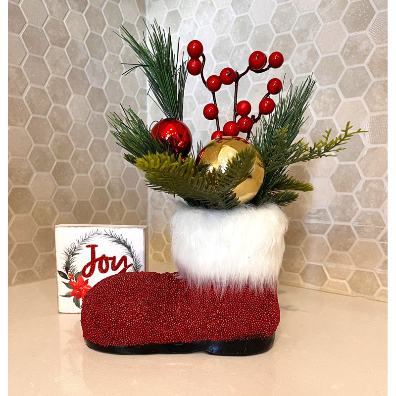 Botte de Noël perlée H 8,5 po x 12 po Xmas Mix