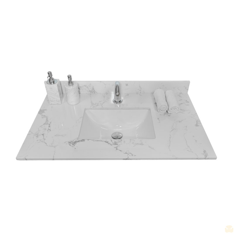 Dessus de meuble-lavabo en pierre Carrara
