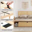Structure de lit double en rotin avec tête de lit en rotin naturel, aucun sommier nécessaire-496337450