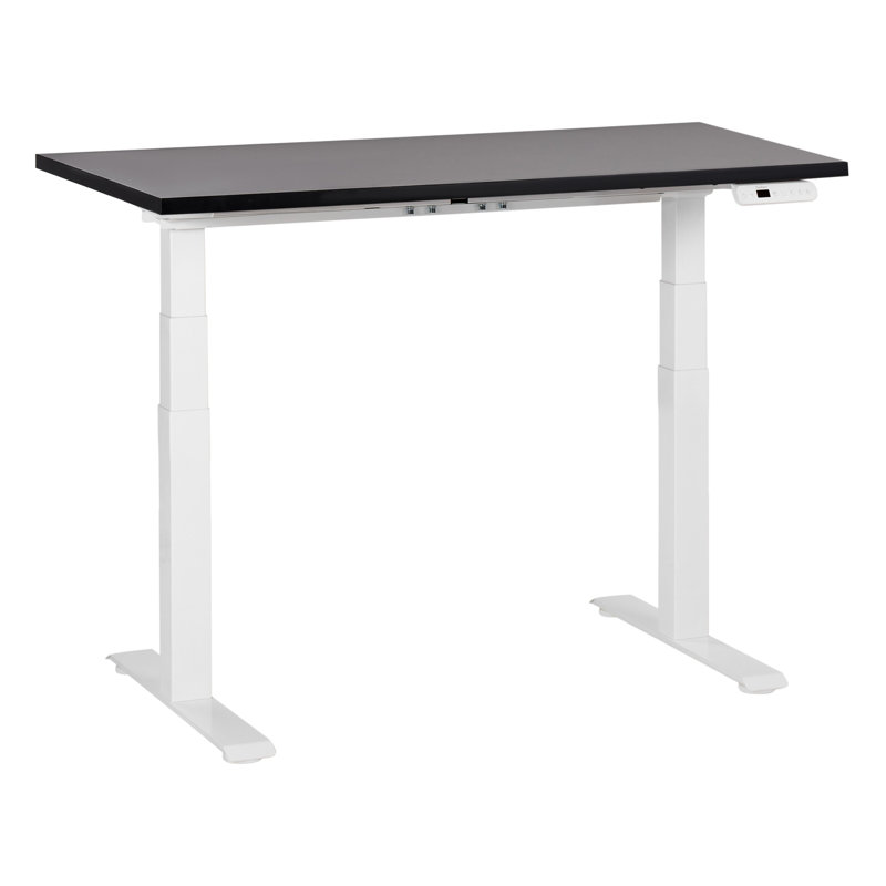 Ashrith Adjustable Metal Base Standing Desk, Black