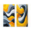 Lignes bleues et jaunes océaniques à vapeur III - Collection abstraite d'art mural, 2 pièces-176702860-176702849