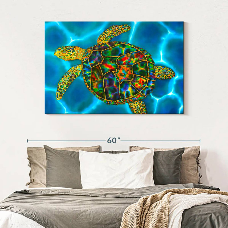 Brampt Rainbow Opal Sea Turtle, 32" H x 48" W