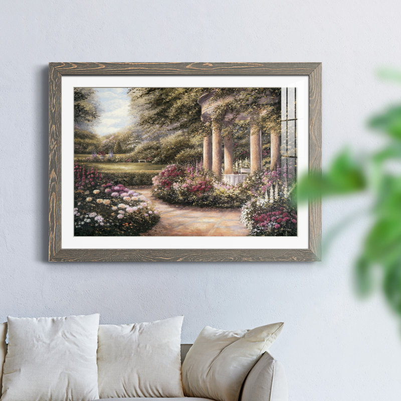 Rose Garden II - peinture encadrée, H 31,5 po x l 23,5 po x P 1,5 po, Encadré gris
