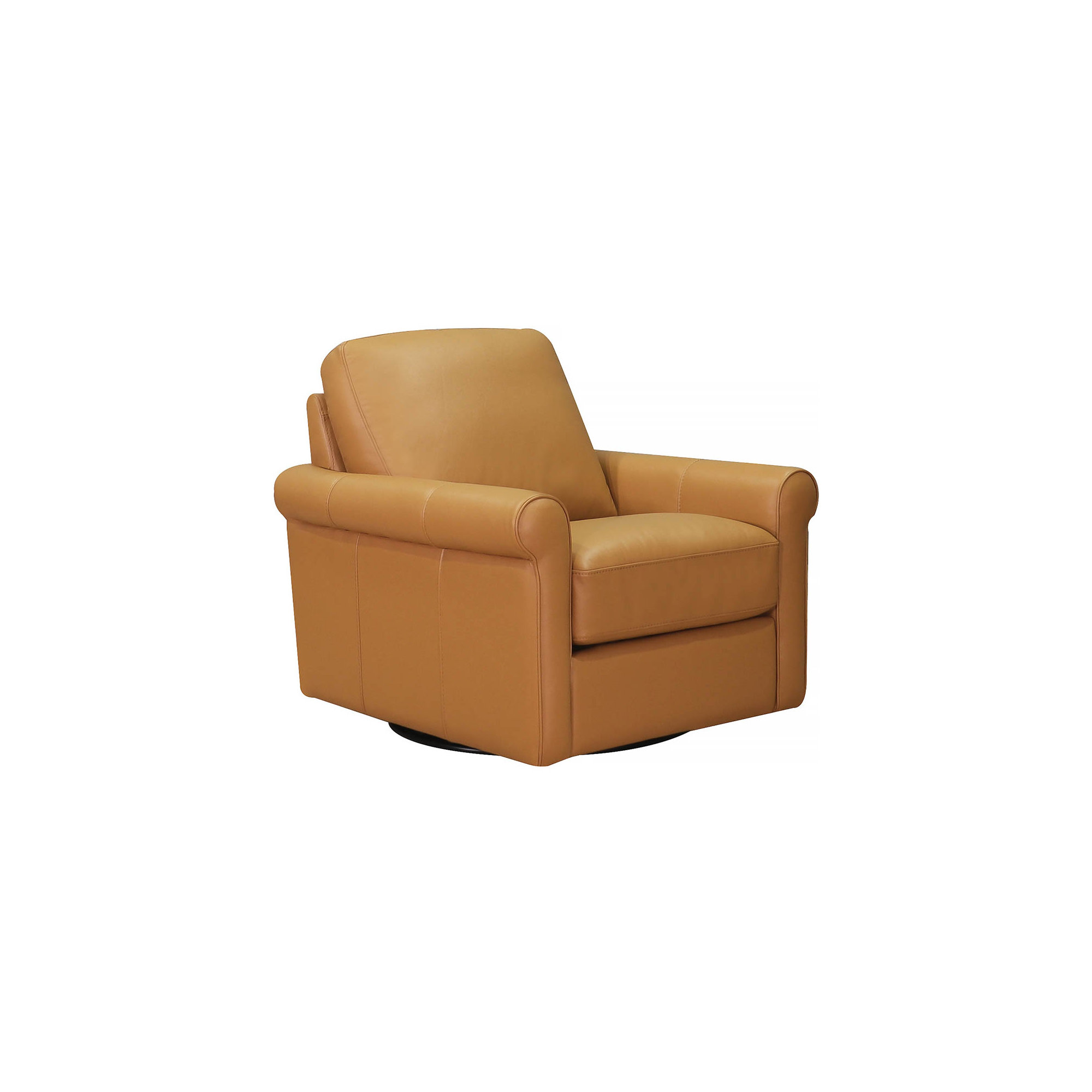 Mayoworth Top Grain Leather Swivel Chair, Brookfield Cognac Genuine Leather
