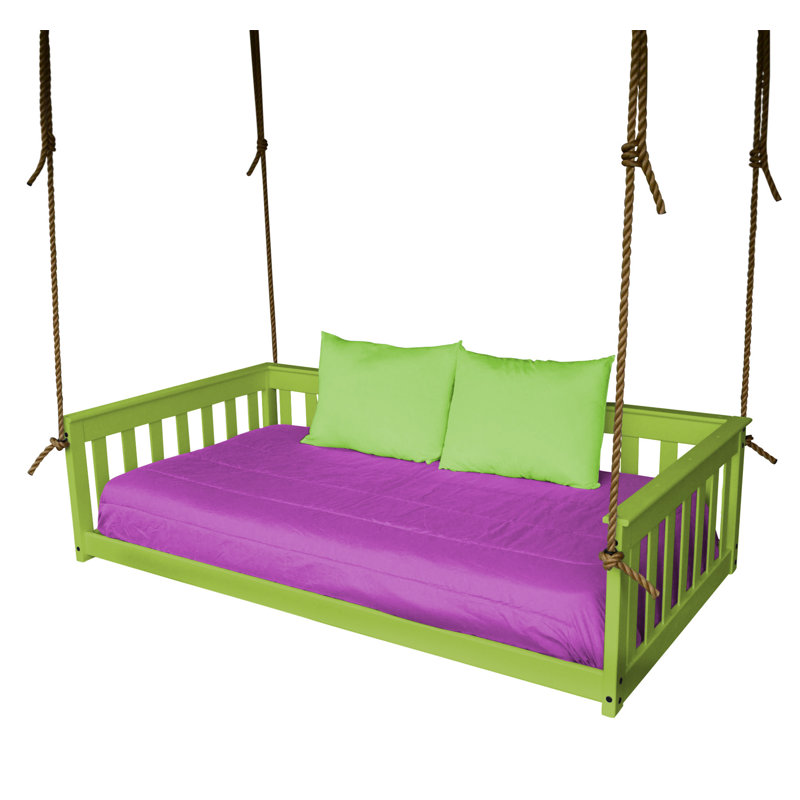 Lit de jour suspendu Carol Mission, Vert lime, Simple