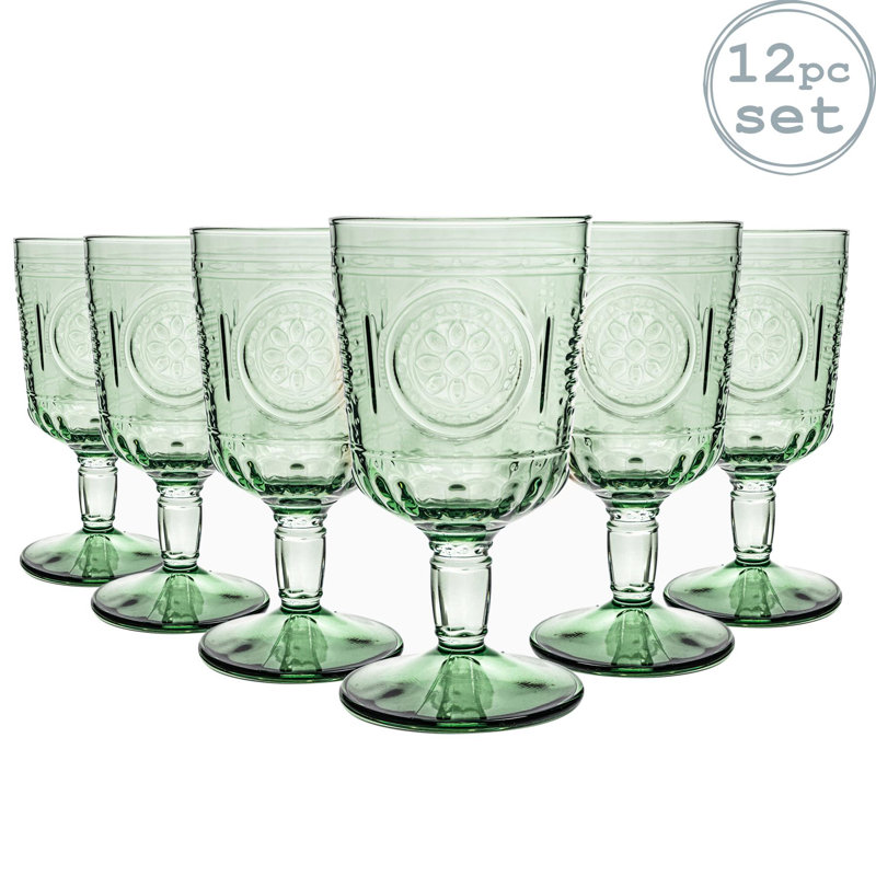 Romantic Wine Glasses - 320ml, 12, Green