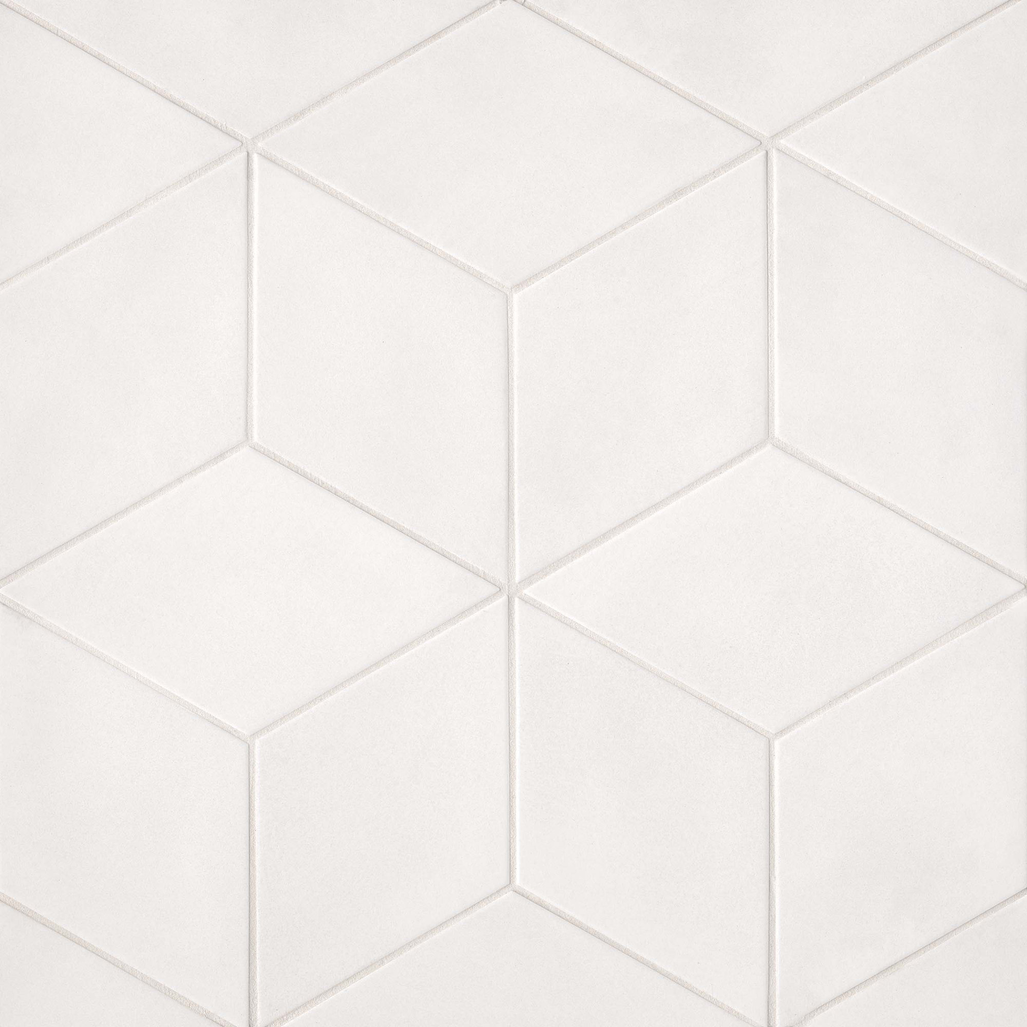 Allora 7" x 13" Porcelain Wall & Floor Tile, Solid White