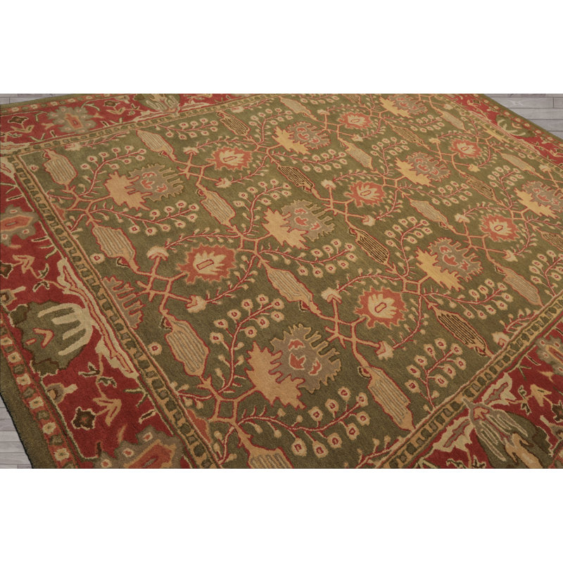 Tapis multicolore en laine touffeté à la main sauge William Morris Arts & Crafts, Rectangle 9 pi x 12 pi