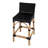 Estella 24.5 in. Seat Height Rattan Low Back Bar Stool, Black-1852299692-1865252313