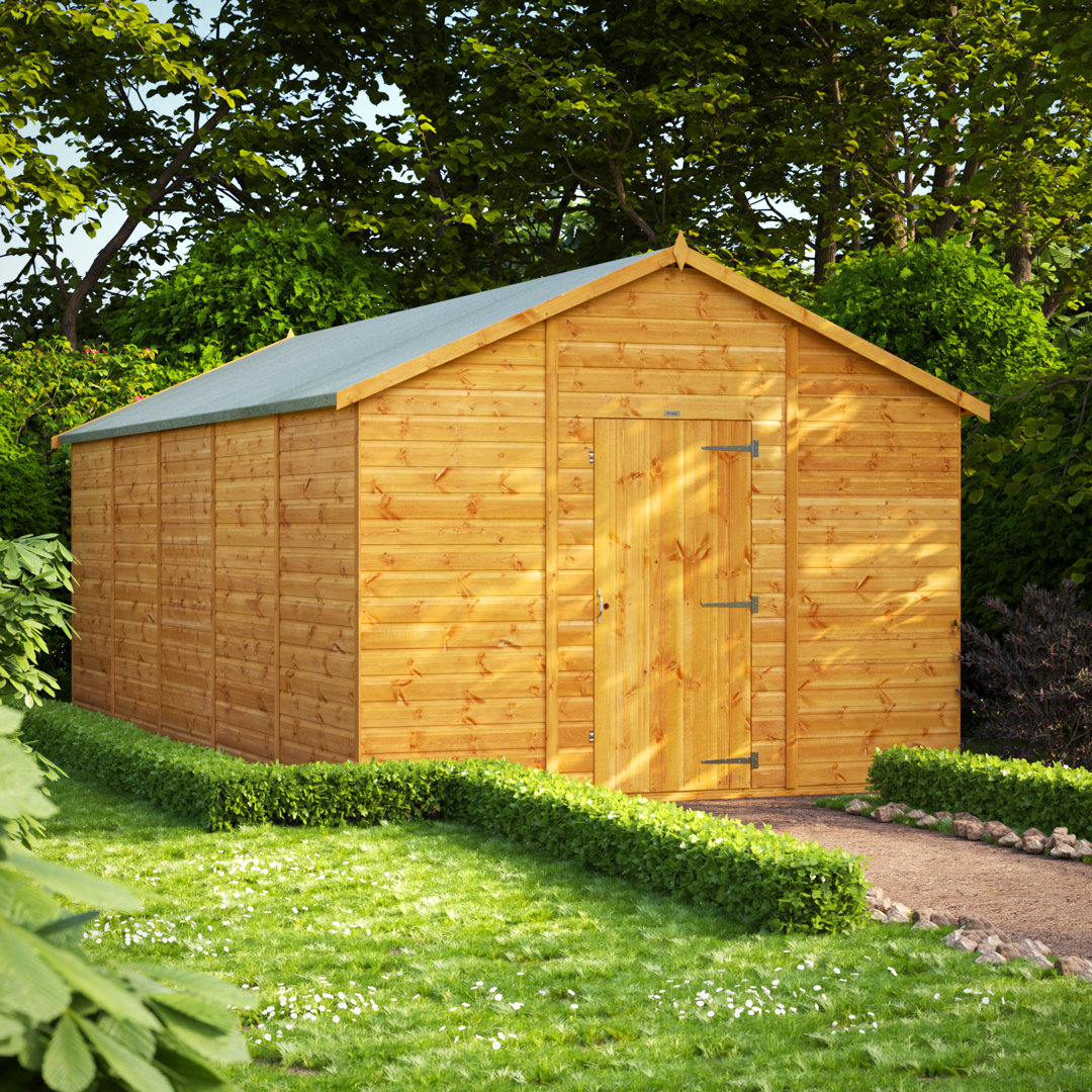 10.4 ft. W x 20.4 ft. D Solid Wood Tongue & Groove Steep Slope Garden Shed