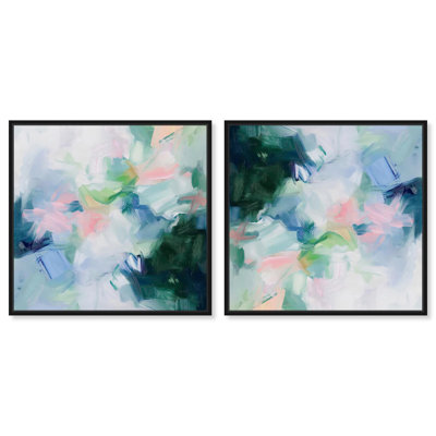 «Tranquil Green Leaf», ensemble d'art moderne sur toile par Art Remedy