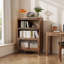 Bibliothèque en bois massif à 4 niveaux avec couvercle en verre et armoire de rangement Mid-Century-653225511-653225508