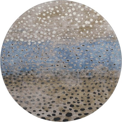 Premium Machine Washable Elize AMF1366 Dots Rug